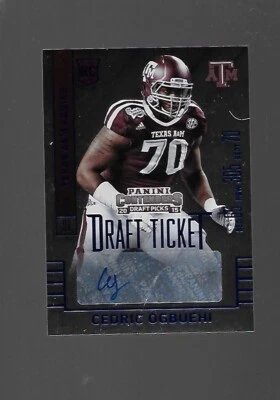 2015  Cedric Ogbuehi, Panini Contenders, Rookie, Autograph, Draft Ticket - Image 1 of 2