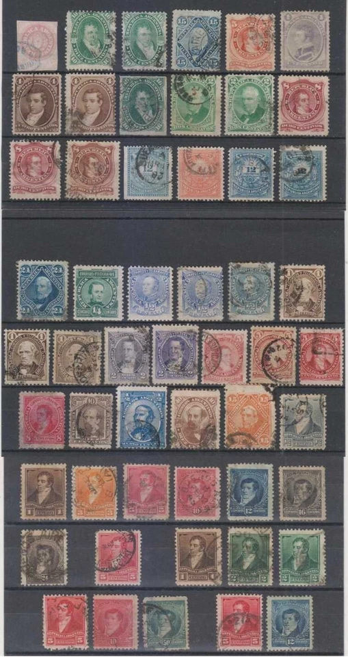 АРГЕНТИНА 1862-95 Sc 5 через 116 (53 x) на петлях новом, неиспользованный и б/у SCV $132.55 - Изображение 1 из 1