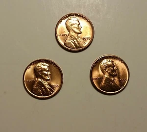 1955-P D S Lincoln Wheat Small Cent Penny AUSWAHL BU 3 Münzen - Bild 1 von 2