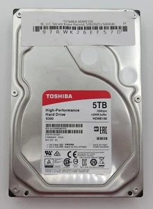 Toshiba X300 3.5" HDD | HDWE150UZSVA | 5TB | 7.2k | Used & Wiped - Picture 1 of 4