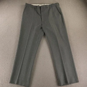 VTG Twill Pants Mens 38 Gray Polyester Slacks 38x29 - Picture 1 of 12