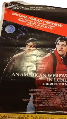 American Werewolf In London 1981 Sneak Preview 1 Sheet Lobby Poster John Landis  - Image 1 of 4