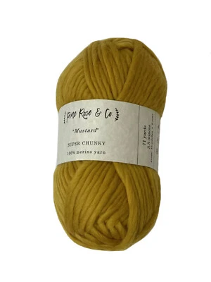 Hilo de lana merino súper grueso Pine Rose & Co mostaza 71 yardas 3,5 onzas Foto 1 de 4