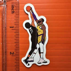 Jarrett Allen Blocks LeBron James PEGATINA Baloncesto Los Angeles Lakers Nets - Imagen 1 de 1