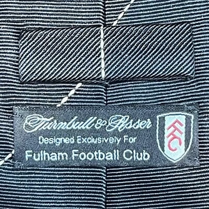£245 TURNBULL & ASSER FULHAM FC STRIPE MENS SILK TIE MADE IN UK Y8 - Picture 1 of 11