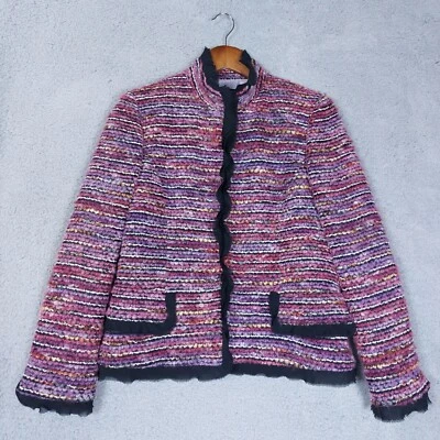 Blazer Dana Buchman Para Mujer’s 6 Pequeño Rosa Tweed Boucle Mezcla de Lana Chaqueta Informal Foto 1 de 4