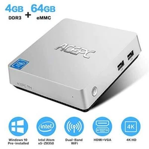ACEPC T11 4 GB / 64 GB con licencia Windows 10 Intel Atom x5-Z8350 Mini-PC 2.4 G