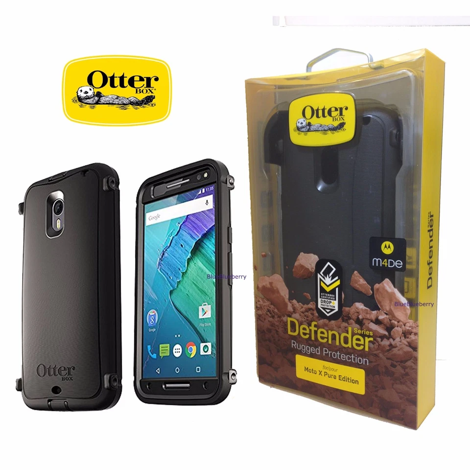 NEW OtterBox Defender Case Cover for Motorola Moto X Pure Edition Black 3rd Gen - Image 1 of 4