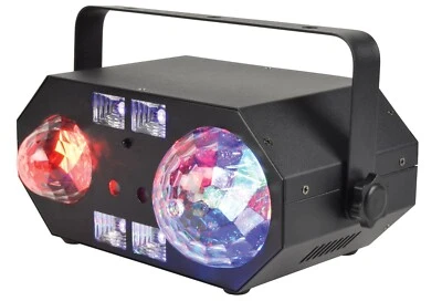 QTX Tetra LED Moonflower Ripple Strobe UV Laser Effect Disco DJ Light - Image 1 of 4