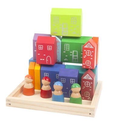 Children's Toy Wooden Building Blocks 20 Macaron City - Image 1 of 4