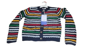 La Ligne x Target Navy/Red/Yellow - Women's Textured Striped Cardigan Sweater - Picture 1 of 1