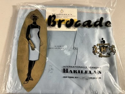 FOU WAH HONG KONG Vintage 1960’s Light Blue Silk Brocade, 4 YRD Yards - Image 1 of 4