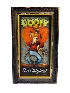 Disney Parks Darren Wilson Mini Frame Giclee The Original Goofy Wall Art 8”x4.5” - Picture 1 of 9