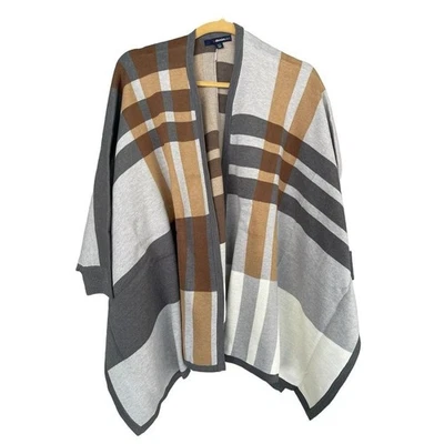 Denim 24/7 Lamarra Gray and Brown short sleeve Cardigan sweater 1X NWT - Image 1 of 4