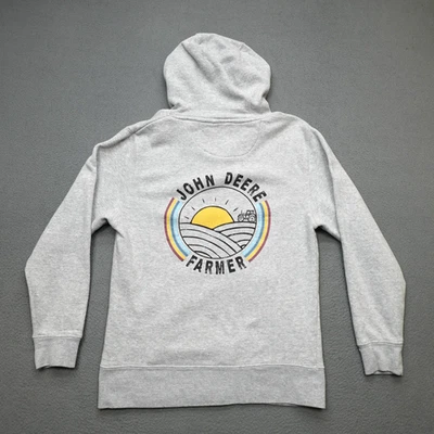 Sudadera con Capucha John Deere Adulto Unisex Talla Pequeña Gris Jaspeado Gráfico Bolsillo Foto 1 de 4