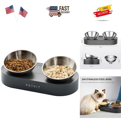 CYBERTAIL - Cuenco elevado de acero inoxidable - Cuencos inclinados para alimentos y piensos, sin... Foto 1 de 4