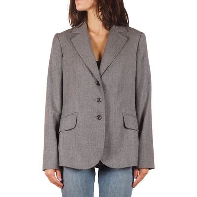 Burberry London Vintage Women's Gray Pure Wool Blazer Jacket Size EU 44 / US 14 - Image 1 of 4