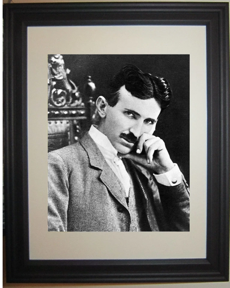 Nikola Tesla Famous Inventor Engineer Framed Matted Photo Picture Photograph a - Image 1 of 1