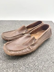 Clarks England Slip On Loafers Brown Leather Mens Size 8.5 Shoes casual - Picture 1 of 7