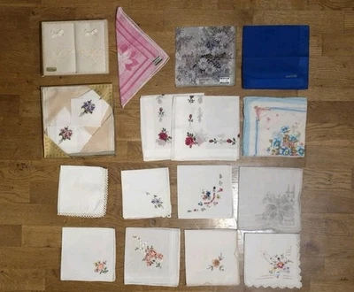 Taschentücher Stoff Konvolut, Vintage, alte, schöne, verschiedene, Lehner Damen - Bild 1 von 4