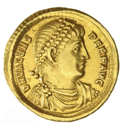 Valentes romanas. AD 364-378. AV Solidus. Antioquía como nueva, 10ª officina Foto 1 de 4