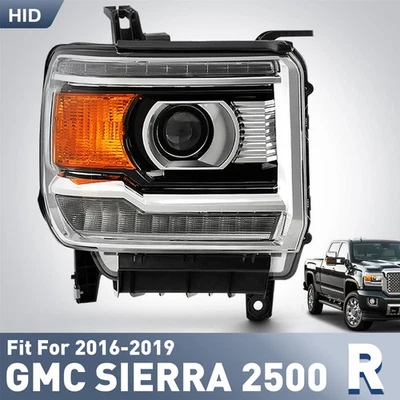 Headlight for 2016-2019 GMC Sierra 2500HD HID w/ LED DRL Projector - Passenger - Image 1 of 4