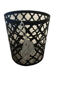Metal Pillar Candle Cover Holder Sleeve Black - Picture 1 of 1