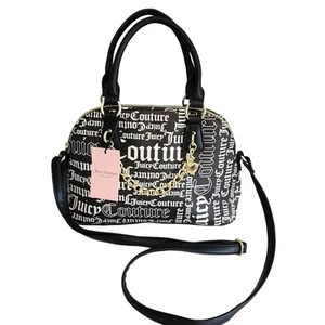 Bandolera Juicy Couture Logo Cartera Domo Blanco y Negro Y2k Nueva con etiquetas - Imagen 1 de 10