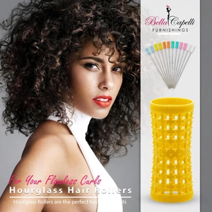 Hourglass All Hair Types Unisex Rollers- Yellow HGR 27mm/1.06in – Pack of 12 - Picture 1 of 14