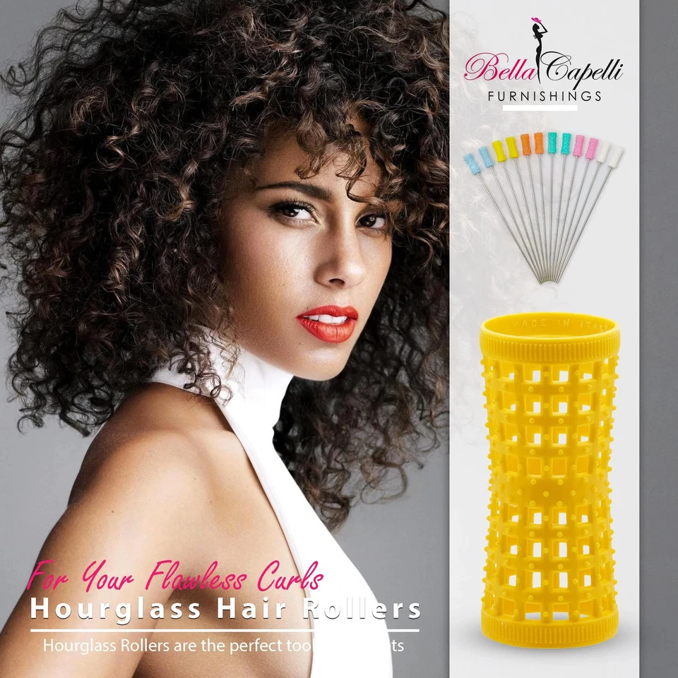 Hourglass All Hair Types Unisex Rollers- Yellow HGR 27mm/1.06in – Pack of 12 - image 1 of 4