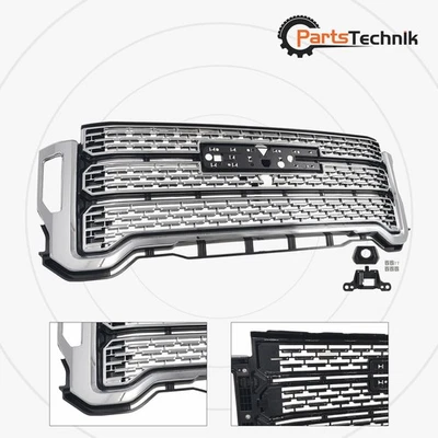 For 2020-2023 GMC Sierra 2500 HD 3500HD Denali Front Grille Chrome W/Camera Hole - Изображение 1 из 4