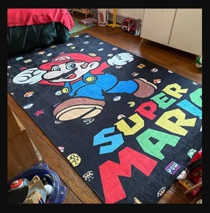 Super Mario Rug, Kids Room Rug, Mario Rug, Animated Cartoon, Gamer Rug, Arcade - Picture 1 of 11