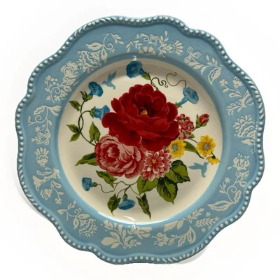 Обеденная тарелка Pioneer Woman Brilliant Blooms 10,75 дюйма керамика с цветочным принтом новая с ценниками - Изображение 1 из 4