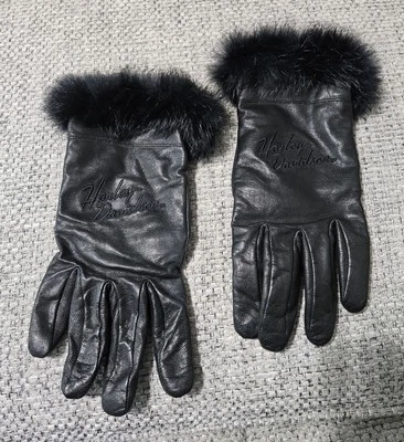 Harley Davidson - Guantes de montar forrados de cachemir de cuero para mujer - Puños de piel Foto 1 de 4
