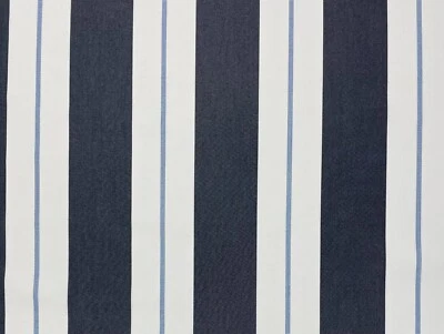 BALLARD DESIGN RELATE HARBOR BLUE SUNBRELLA STRIPE OUTDOOR FABRIC BY YARD 54"W - Image 1 of 4