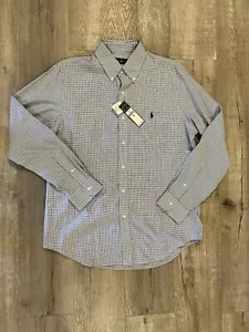 Polo Ralph Lauren Button Down Herren Hemd mittelblau kariert Gingham klassisch - Bild 1 von 6