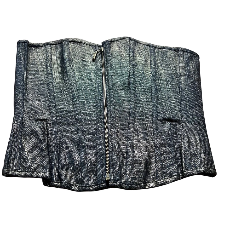 Corsés Por Baci Talla M Negro Dorado Metálico Cremallera Con Cordones Espalda Cintura Ajustador Corsé Foto 1 de 4