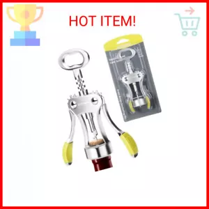 Stainless Steel Wing Corkscrew Wine Opener, Waiters Corkscrew Cork and Beer Cap - Picture 1 of 2