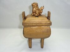 Vtg Gold Gilt Cast Iron Mythical Foo Dog Incense Burner Censer Pot Bowl