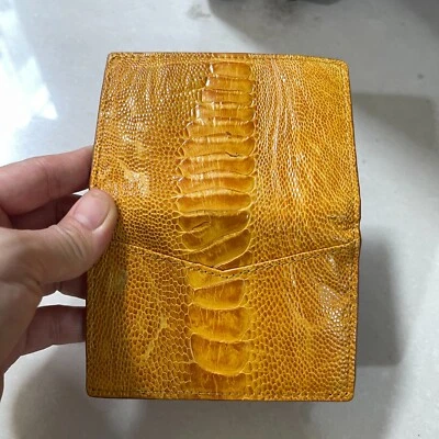 Tan  OSTRICH GENUINE LEATHER SKIN CREDIT CARD HOLDER/ WALLET CARD/ CARD HOLDER - Image 1 of 4