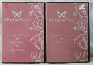 NEW 2 Flirty Girl workout DVDs Teaser Chair Fit Booty Beat Just Teasing - Imagen 1 de 4