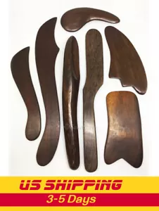Juego Guasha de 7 Madera Madera Gua-Sha Guasa Cuerno Tablero de Masaje Raspado Masajeador - Imagen 1 de 1