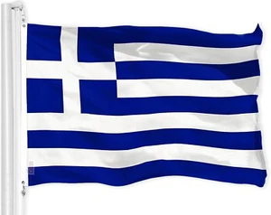 Greece Greek Flag 3x5 Ft Vibrant Colors, Brass Grommets - Picture 1 of 1