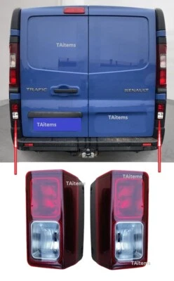 PAIR REAR TAIL L+R FOG+REVERSE LIGHTS FOR RENAULT TRAFIC 2014-2023 LHD FOR EU - Image 1 of 4