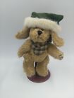 6" Boyds Investment Bear Archive Collection INDY Puppy Dog in Green Hat/w STAND 