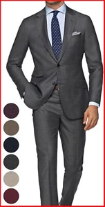 Traje gris oscuro para hombre hecho a medida a medida trajes formales de negocios a medida - Imagen 1 de 9