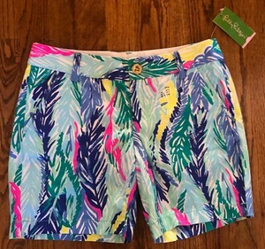 NEW Lilly Pulitzer Jayne Shorts 0 Light as a Feather Blue Pink Green NWT $78 - Picture 1 of 3