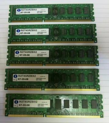 Integral IN3T4GRZBIX2 20GB (5x4GB) PC3-10600 DDR3 ECC CL9 240P Server Memory RAM - Image 1 of 3