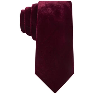 SEAN JOHN Burgundy Red Solid Velvet Pindot Tail Slim Tie - Picture 1 of 4