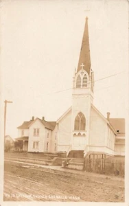 Postal de colección LP73 Chehalis Washington Iglesia Católica RPPC - Imagen 1 de 2